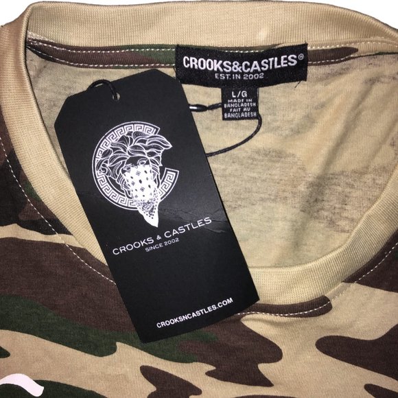 Crooks & Castles Camo with Cherub Mens Large T Shirt NWT - Picture 7 of 7